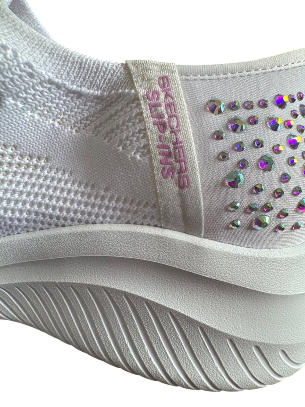 Skechers Hands Free Slip-Ins Ultra Flex 3.0 Shining Glitz White Sneakers Women11 - Picture 11 of 13